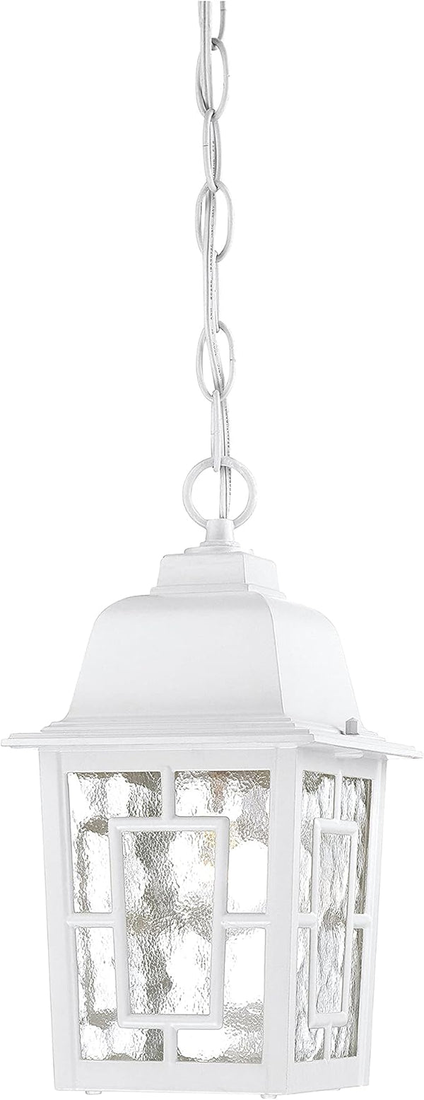 Nuvo Lighting 60/4931 Banyon One Light Hanging Lantern 100 Watt A19 Max. Clear Water Glass White Outdoor Fixture | Lumora