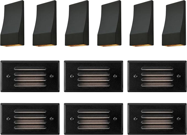 GKOLED 6 Pack Surface Mount Low Voltage LED Step Light and 6 Pack Low Voltage LED Wedge Deck - Outdoor Path Light | Lumora