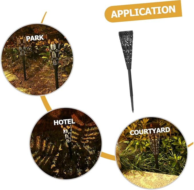 Homoyoyo 4pcs Solar Pathway Lights Outdoor Waterproof Lawn Garden LED Solar Yard Lights with Warm White Projection for Patio and Walkway