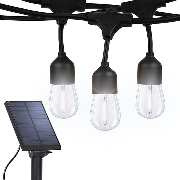 Brightech Ambience Pro 27 Ft Solar Powered String Lights - Commercial Grade Waterproof Patio Lights with Edison | Lumora