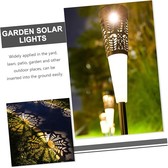 6pcs Solar Stake Lights Outdoor Garden Lawn Pathway Lighting, Warm and Colorful LED Solar Powered Courtyard Decorative Landscape Lamps for Patio and Yard