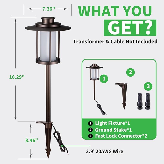 12V Landscape Path Light, 5 Color Temperature Selectable Pathlight LED, IP65 Waterproof Walkway Lights Low Voltage | Lumora
