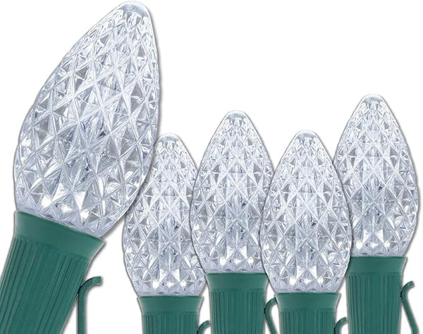 Wintergreen Lighting C7 Opticore Cool White Commercial Christmas Lights Outdoor Holiday Party Patio Bulbs on Heavy | Lumora