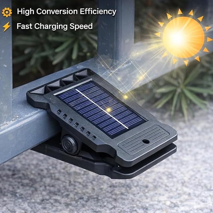 Clamp on Solar Motion Light, Clip On Solar Motion Sensor Light Outdoor, Portable,Waterproof, 3 Modes 3 Mounting Ways, Outdoor Led Lights for Fence, Wall, Garage, Patio Umbrella (#C,1PC)