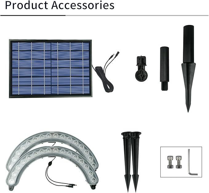 Solar Palm Tree Lights Outdoor, 32 LED 12W Landscape Spotlights for Big Trees, Super Bright 12000mAh Solar Flood | Lumora