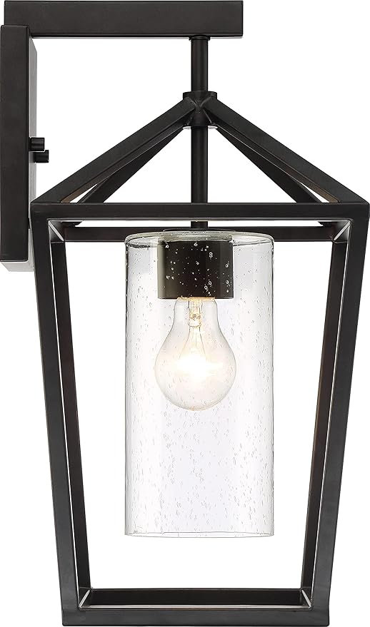 NUVO 60/6593 Hopewell Lighting Fixture, 1Lt Large Lantern, Matte Black - Outdoor Wall Light | Lumora