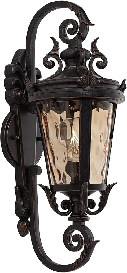 John Timberland Casa Marseille European Vintage Outdoor Wall Light Bronze French Vintage Sconce Fixture Decor for | Lumora