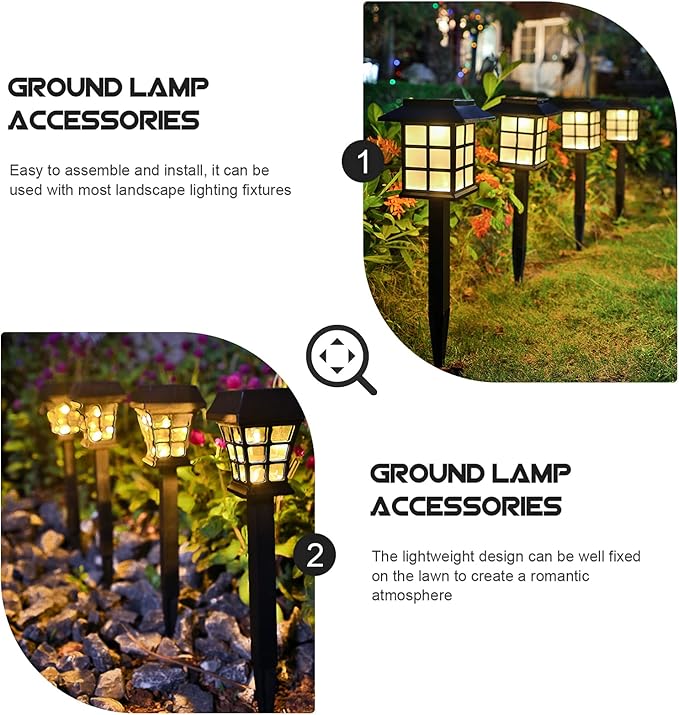 GANAZONO Ground Spike 5.51 Inch Landscape Lighting Accessories Durable Plastic Stakes for Outdoor Garden Solar | Lumora