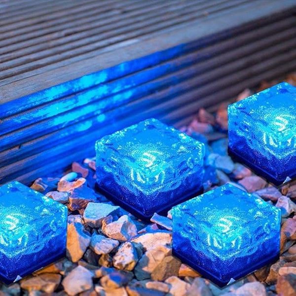 Solar Ice Cube Lights - Solar Brick Light LED Landscape Light Crystal Brick Light Outdoor Path Lights Waterproof | Lumora