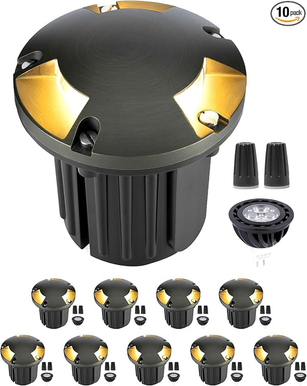 Gardenreet LED Well Lights Low Voltage - Brass In-Ground Ip65 Weatherproof 12V Lighting - Outdoor Path Light | Lumora