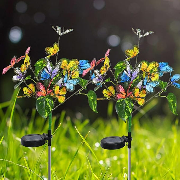 Solar Garden Lights Outdoor Waterproof Solar Lights 2 Pack with New Upgraded 40 LED 18 Butterfly Outdoor Lights for | Lumora