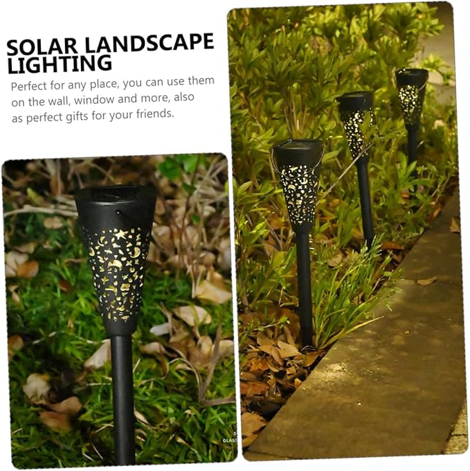 Solar Garden Path Lights Outdoor Waterproof Lawn Lights Warm White Solar Yard Lamppost for Patio Backyard Lawn Decor