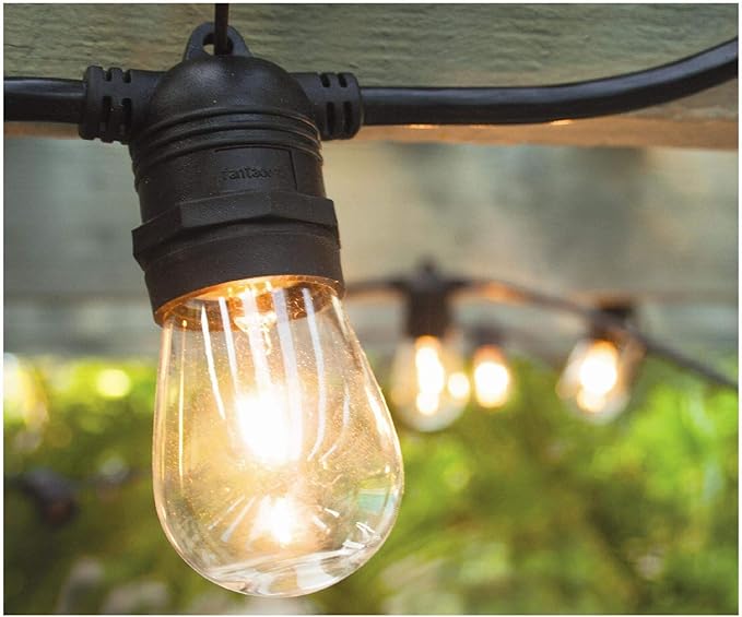 Hi-Line Gift Ltd. Edison Bulb Light Set - Clear - 21' Black Wire - 12ct