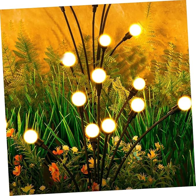 NUOBESTY 2pcs Solar Garden Light Decorative Solar Stake Lamp for Pathway Lawn Patio Easy Installation No Wires Creates Beautiful Outdoor Ambiance