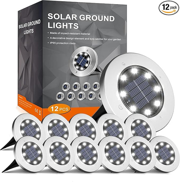 INCX Solar Lights for Outside,12 Pack Solar Lights Outdoor Waterproof, Solar Garden Lights Landscape Lighting for | Lumora