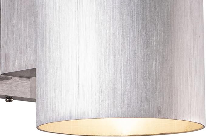 VAXCEL Chiasso Modern Outdoor Porch Light, 5" W x 7.25" H Silver Cylinder Wall Sconce, Waterproof Dark Sky Wall | Lumora