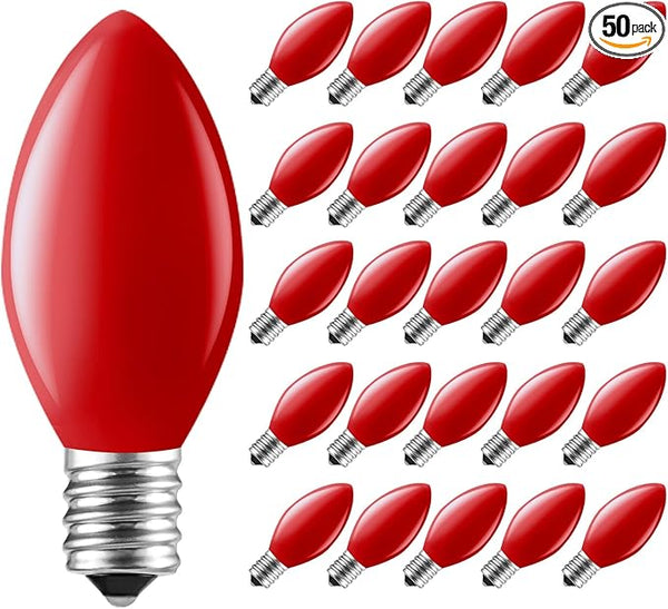 Minetom C7 Christmas Replacement Light Bulbs 50 Pack, C7 Bulbs Clear Incandescent Bulb for Christmas String Light | Lumora