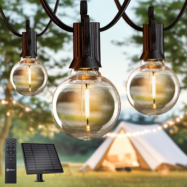 Brightown 75FT Solar String Lights Outdoor Waterproof with Remote, Solar Patio Lights with 35 Shatterproof LED | Lumora