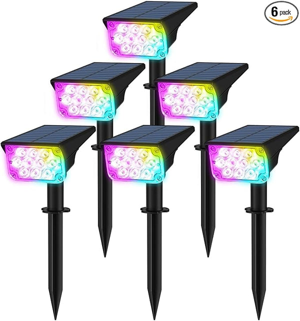 Halloween Solar Color Changing Lights Outdoor 7 Lighting Modes Waterproof IP65 Multicolor Landscape Spotlights | Lumora