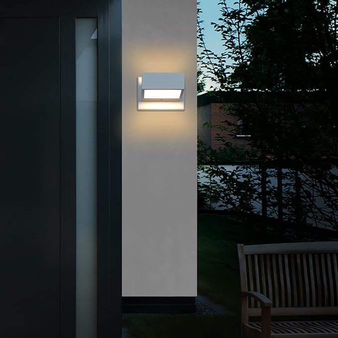 Outdoor Wall Light 2 Pack White Up and Down Exterior Light Fixture LED Wall Mount Sconce for Porch Garage House | Lumora