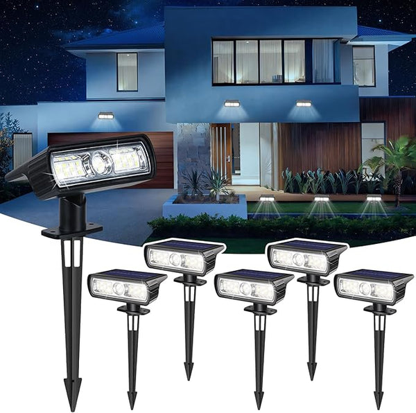 Toodour Solar Spot Light Outdoor, 6 Pack Solar Lights Outdoor with 2 Modes, Waterproof Solar Powered Flood Lights | Lumora