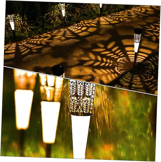 6pcs Solar Garden Stake Lights Decorative Courtyard Light Warm Glow Outdoor Lawn Lighting for Pathway and Villa Decor