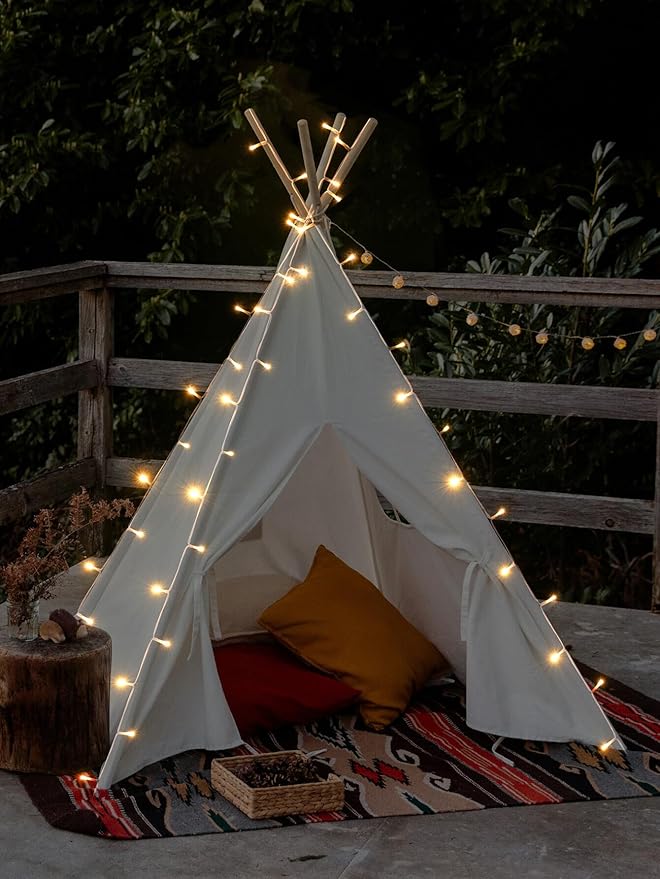 Yescom Solar String Light 40 LED Fit for 9 ft 8 Ribs Patio Offset Umbrella Outdoor Yard Party Wedding with Clips Warm White