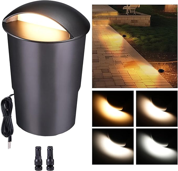 Low Voltage Well Lights - 5 Colors Temp IP67 In-Ground Light, 2700K/3000K/3500K/4000K/5000K Outdoor 12V LED Turret | Lumora