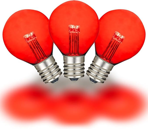 Novelty Lights 25 Pack G30 Glass LED Globe Bulbs, String Light Replacement Bulbs, E12 Candelabra Base, Energy | Lumora