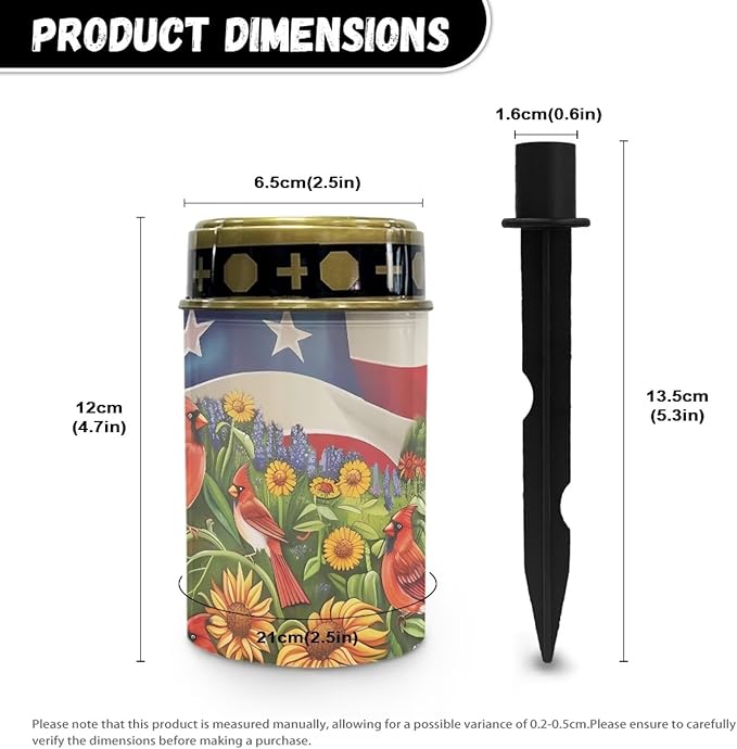 Generic American Flag Solar Light Outdoor Memorial Solar Light Flower Solar Stake Lights for Pathway Yard 4th of July Landscape Path Light LED Solar Lights Outdoor Cemetery Solar Light