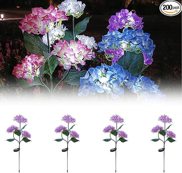 Solar Outdoor Lights, Hydrangea Garden Lights, Waterproof Garden Lawn Lamps, Inserted Flower LED Light for Yard | Lumora