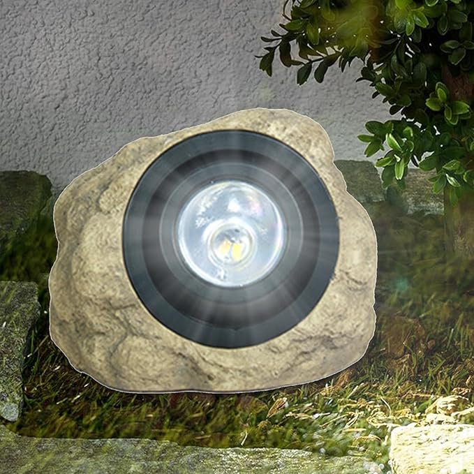 Solar Rock Spot Light – Outdoor Garden Landscape Spotlight | Waterproof Resin Simulated Stone Lamp | LED Lawn Tree | Lumora
