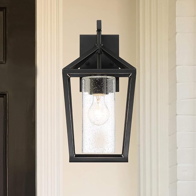 NUVO 60/6592 Hopewell Lighting Fixture, 1Lt Medium Lantern, Matte Black - Outdoor Wall Light | Lumora