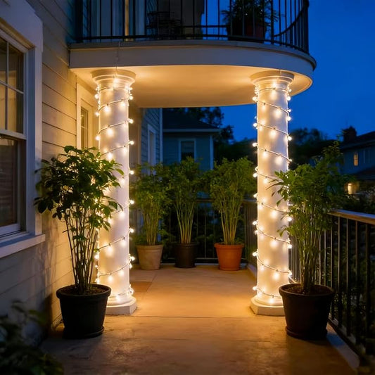 LUCKY SHINE 200 Clear Warm Christmas Lights, UL Certified and Commercial Grade 2 Sets100 Light with White Wire 66 Ft, for Indoor and Outdoor Party, Patio, Trees, Garden.