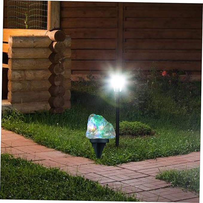 SUPVOX Solar Led Landscape Lights Outdoor Stone Shape Ground Lights for Garden Patio Pathway Walkway Decor