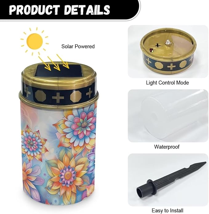 Blossom Flower Solar Light Outdoor LED Solar Light Landscape Solar Light for Women Bright Solar Path Lights Outdoor Solar Light Easy to Install