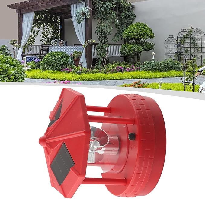 JurwheeR LED Solar Powered Lighthouse, 360 Degree Rotating Lamp IP65 Waterproof LED Solar Lighthouse Landscape Path Lights Garden Yard Outdoor Decor(Red), D21GY288OP822P78MRTZ18