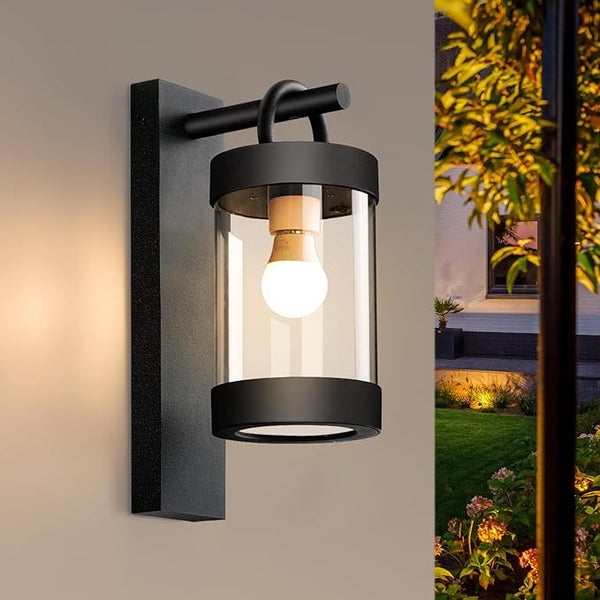 Outdoor Dusk to Dawn Wall Lights Modern Exterior Wall Mount Lantern Fixture Aluminum E26 Lamps Waterproof Porch | Lumora