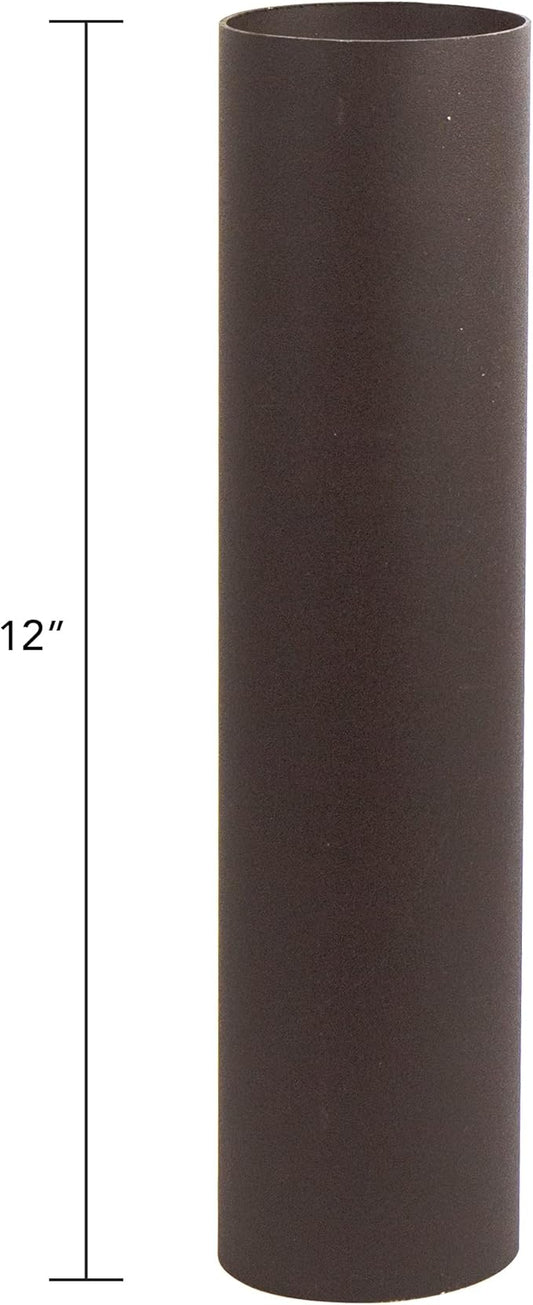 Solus 12, 24, or 36 inch Stub Post for Outdoor Lamp Fixtures – Aluminum Construction, .050" Wall Thickness – for Use with Pier Mount Surface Adapter (Sold Separately) – Made in USA (Bronze (12"))