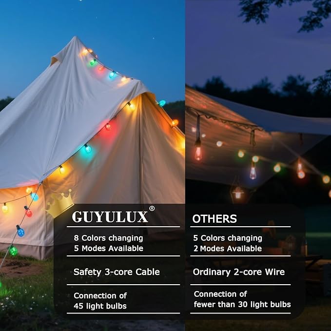 96ft Smart LED Outdoor String Lights, IP65 Music Sync Color Changing, 30 WiFi S14 Shatterproof Bulbs, Works with Alexa Google Assistant, for Patio Cafe St. Patrick's Day Holiday Decor