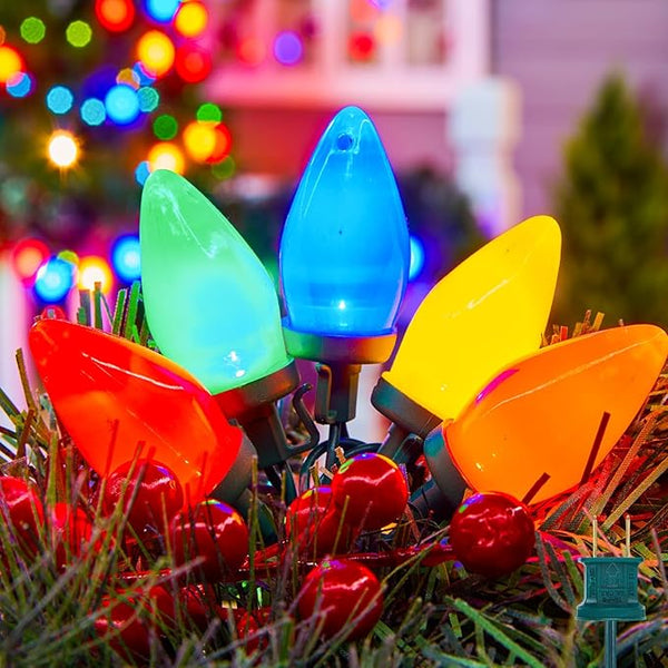 Brightown C9 LED Christmas String Lights, 66ft Multi-Color Outdoor Light String with 100 Smooth Opaque Bulbs | Lumora