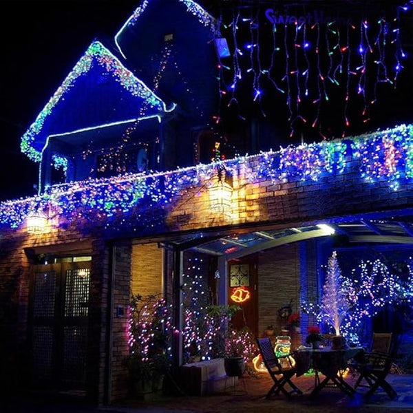 Lainin 11ft 96 LED Multi Color Linkable Fairy Curtain String Light with 8 Modes Functional Controller for | Lumora