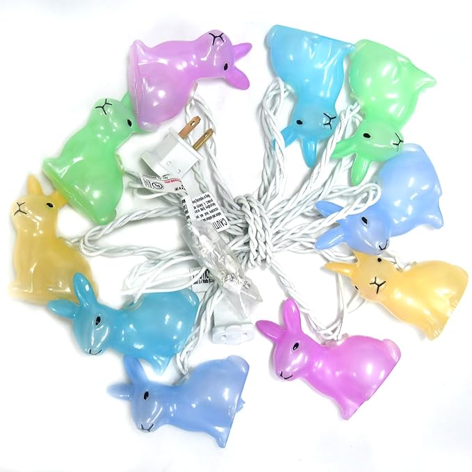 8.5FT Easter Decorations Bunny Lights, 10Pcs LED Pastel Easter Bunny Lights Plug in, Easters Light String for | Lumora