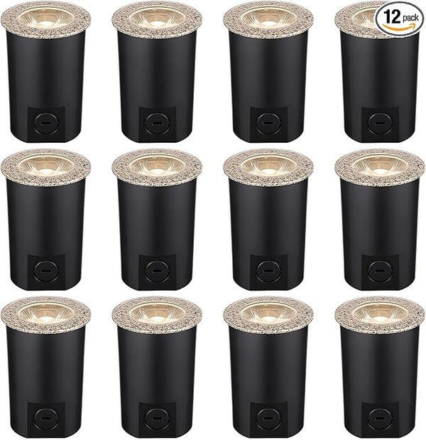LEONLITE 12-Pack 3W Well Lights Landscape LED In Ground, 320LM 12-24V AC/DC Low Voltage, CRI90 IP67 Waterproof | Lumora