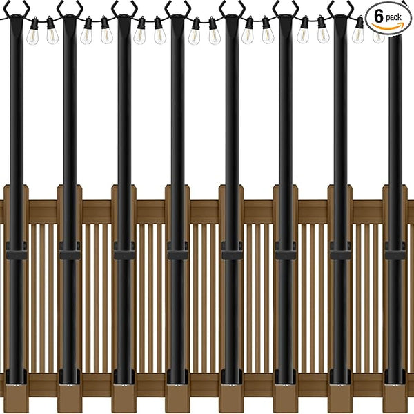8 Pack 5Ft String Light Poles,Light Poles for Outside String Lights,Outdoor Light Poles with Fork,Metal Pole Stand | Lumora