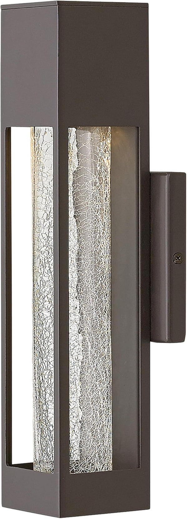 Hinkley Vapor Medium Wall Mount Outdoor Lantern - Modern, 1-Light, Aluminum, Crackle Glass, Bulb Included - Bronze | Lumora