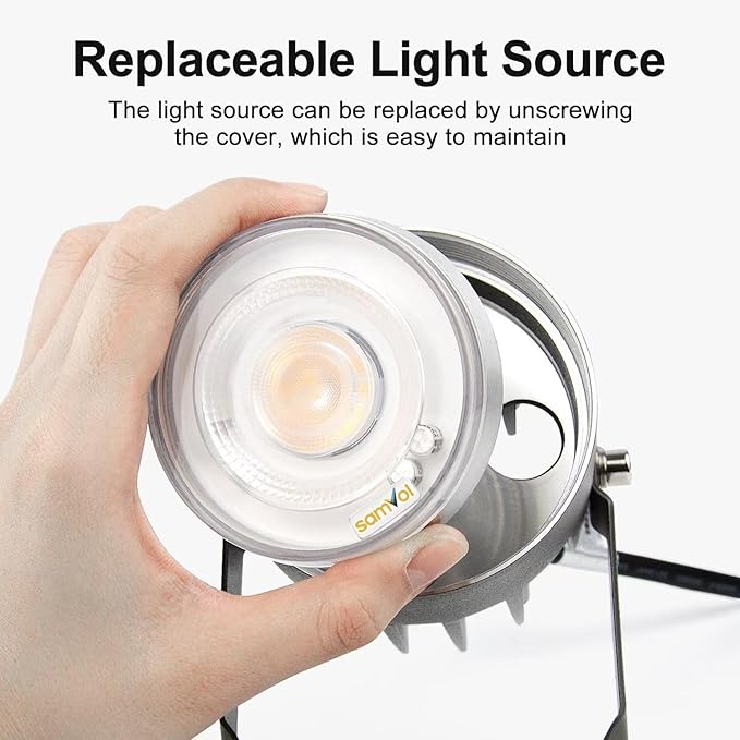 Led Landscape Outdoor Spot Light with Anti-glare Cap - Heavy Duty Waterproof IP67 120V Accent Light 270⁰ Adjustable Mount, 3000K Thickened Aluminum Spotlight for Bldg Yard Garden Tree (48 Watts)