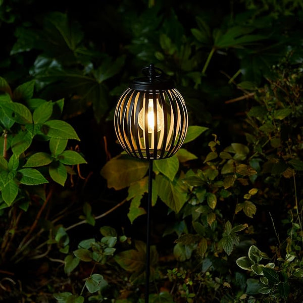Glitzhome 32.25" H Solar Pathway Lights Outdoor, Solar Metal Pathway Lantern with Shepherd Hook for Path Patio Yard | Lumora