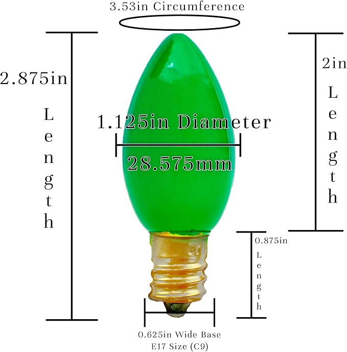 EST. LEE DISPLAY L D 1902 Indoor & Outdoor String Light C9 Ceramic Christmas Steady Replacement Bulbs E17 Socket | Lumora