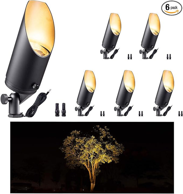 Gardenreet 12V Spot Lights Solid Brass - Black Outdoor Low Voltage Landscape Spotlight, Wired LED Uplights | Lumora